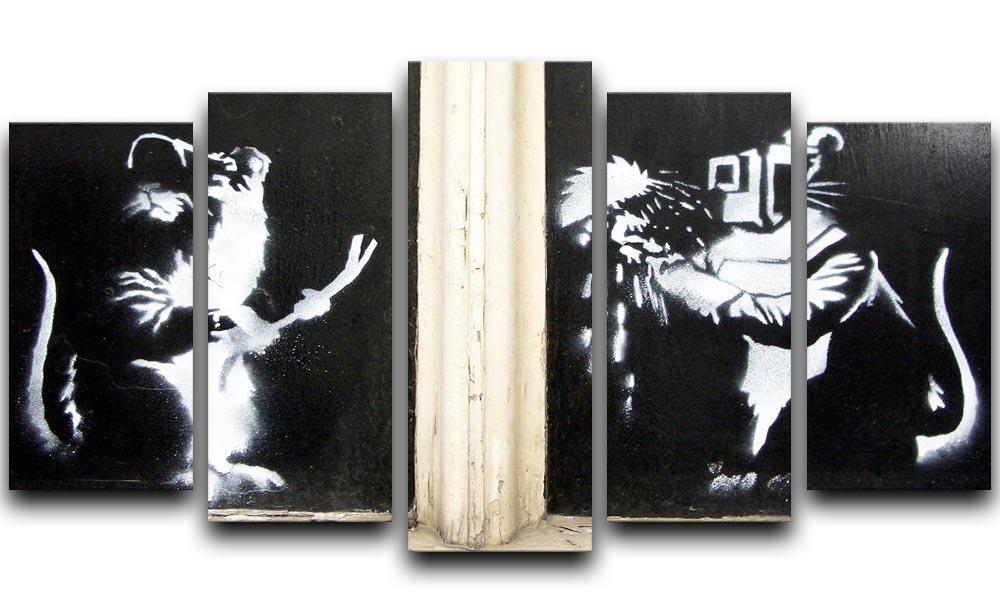 Banksy Welding Rats 5 Split Panel Canvas  - Canvas Art Rocks - 1
