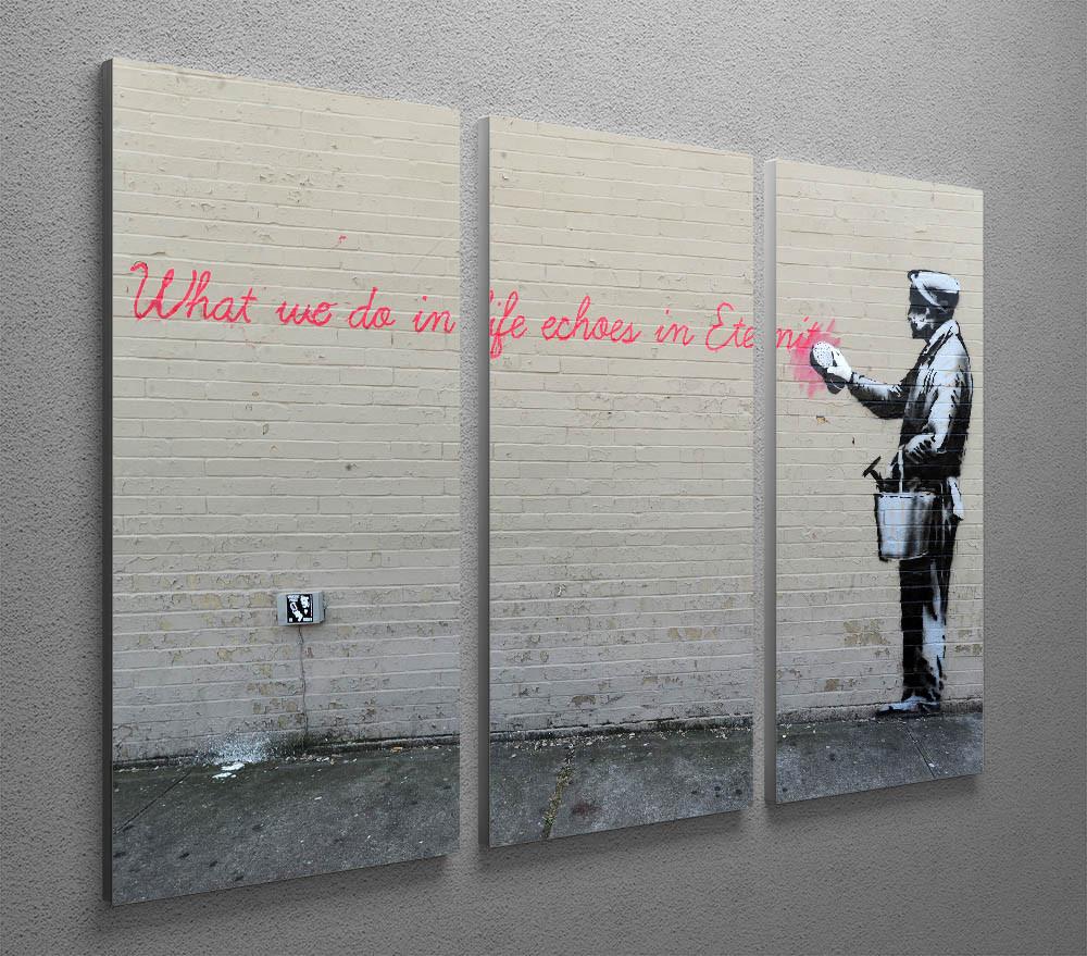 Banksy What We Do In Life 3 Split Canvas Print - Canvas Art Rocks