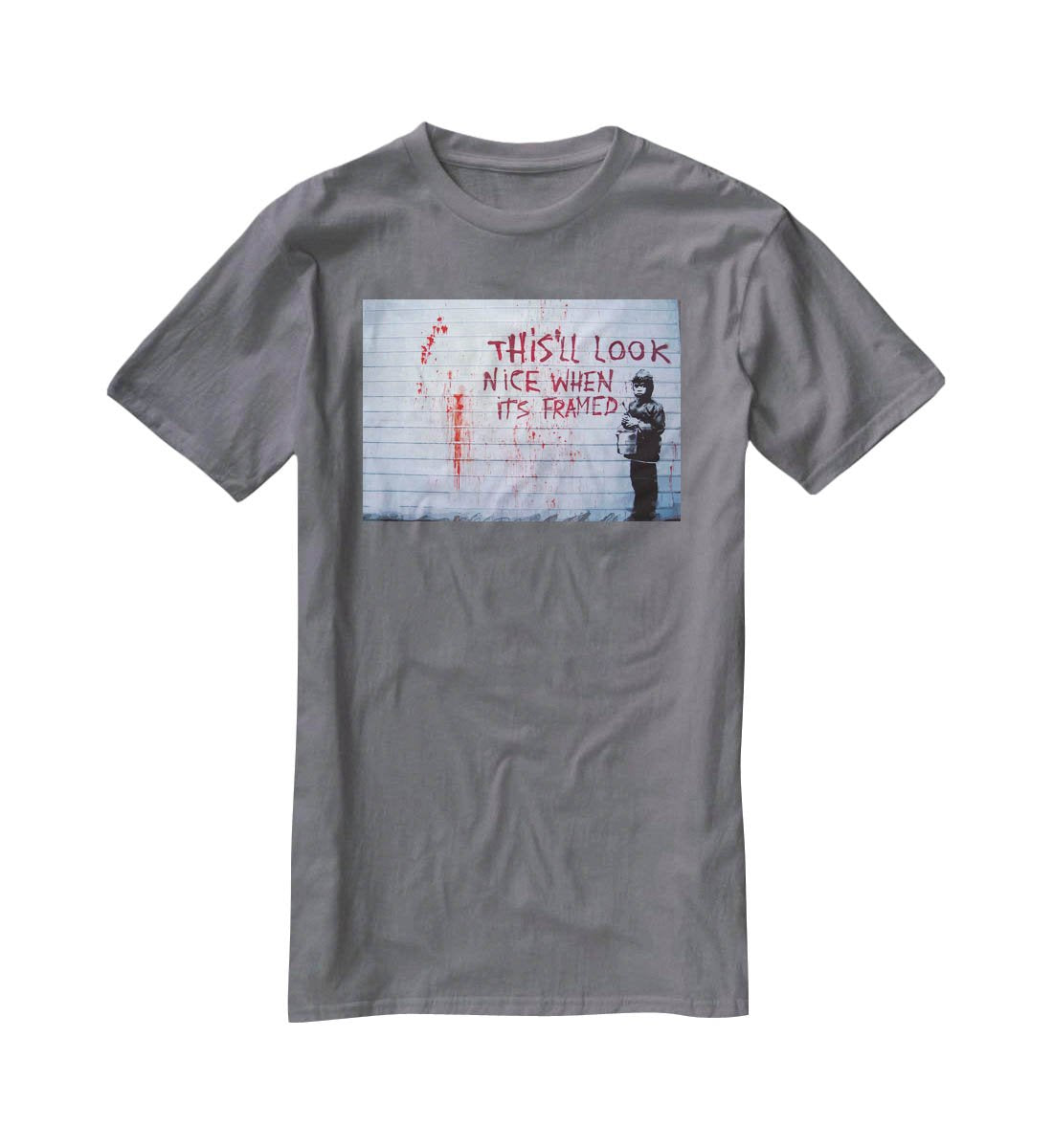 Banksy When Its Framed T-Shirt - Canvas Art Rocks - 3