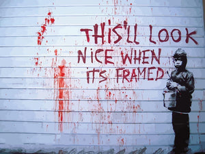 Banksy When Its Framed Wall Mural Wallpaper - Canvas Art Rocks - 1