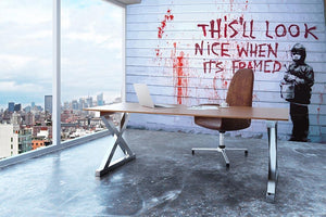 Banksy When Its Framed Wall Mural Wallpaper - Canvas Art Rocks - 3