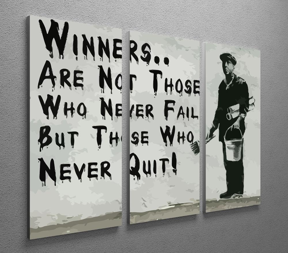 Banksy Winners Are Not 3 Split Panel Canvas Print - Canvas Art Rocks