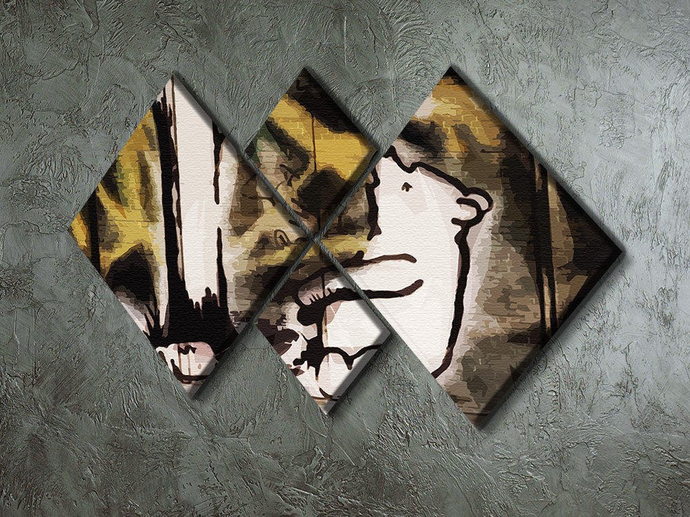 Banksy Winnie the Pooh Bear Trap 4 Square Multi Panel Canvas - Canvas Art Rocks - 2