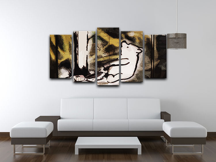 Banksy Winnie the Pooh Bear Trap 5 Split Panel Canvas - Canvas Art Rocks - 3