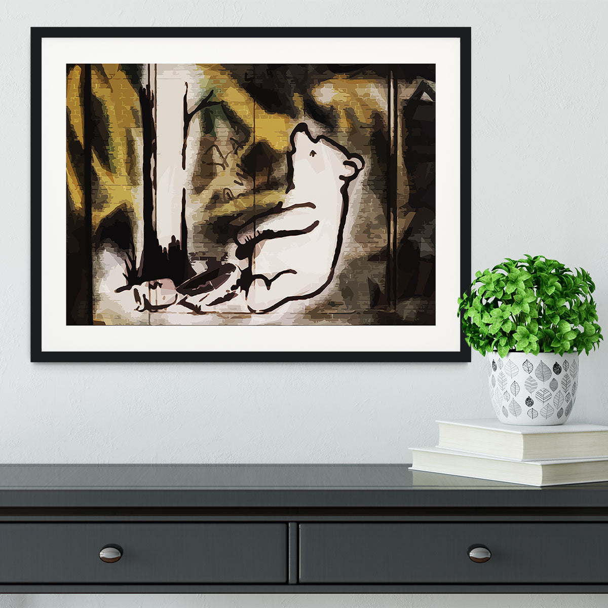 Banksy Winnie the Pooh Bear Trap Framed Print - Canvas Art Rocks - 1