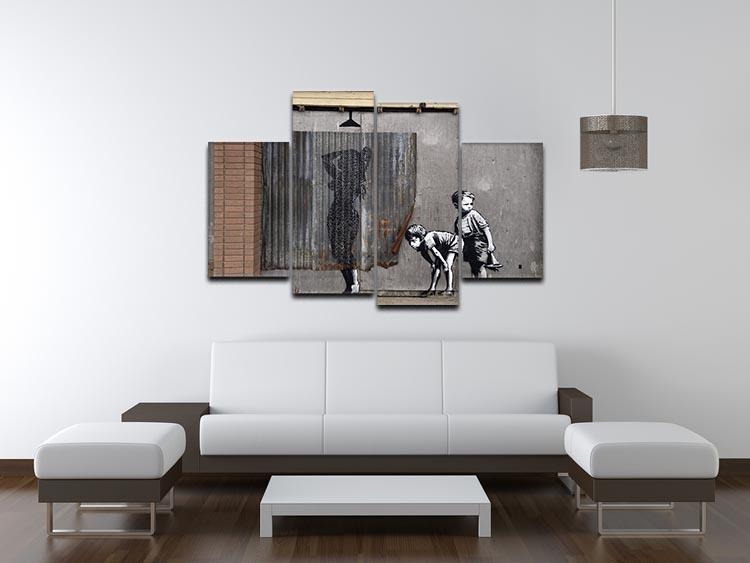 Banksy Woman In Shower 4 Split Panel Canvas - Canvas Art Rocks - 3