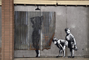 Banksy Woman In Shower Wall Mural Wallpaper - Canvas Art Rocks - 1