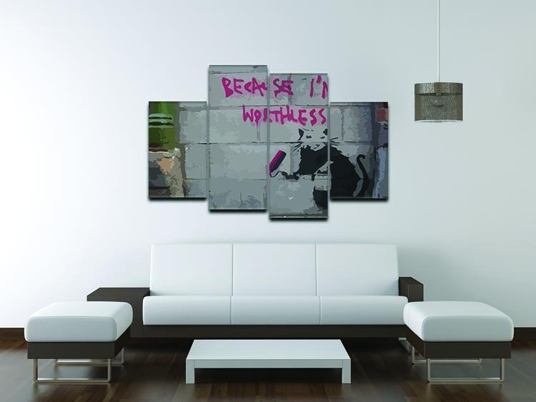 Banksy Worthless Rat 4 Split Panel Canvas - Canvas Art Rocks - 3