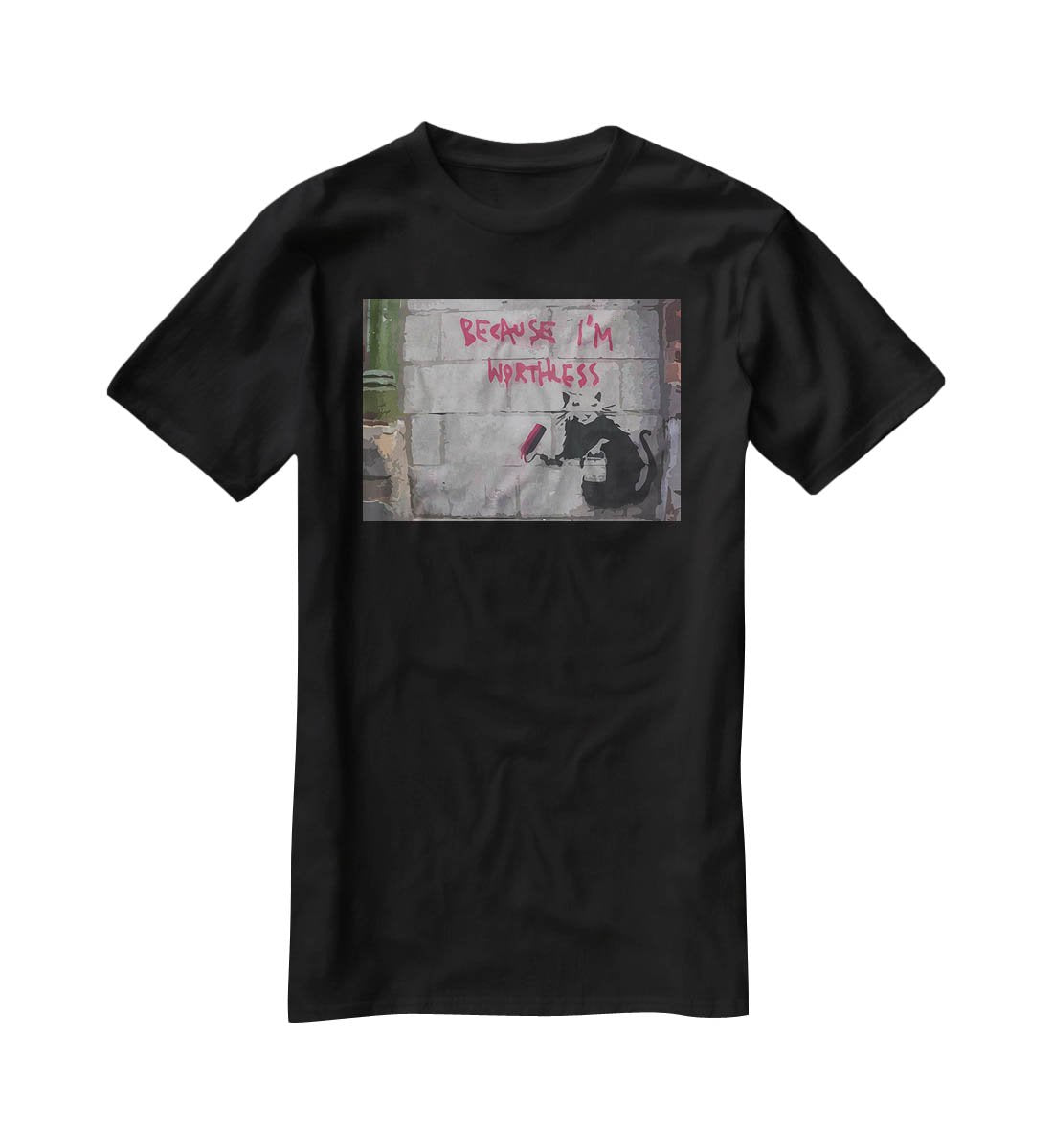 Banksy Worthless Rat T-Shirt - Canvas Art Rocks - 1