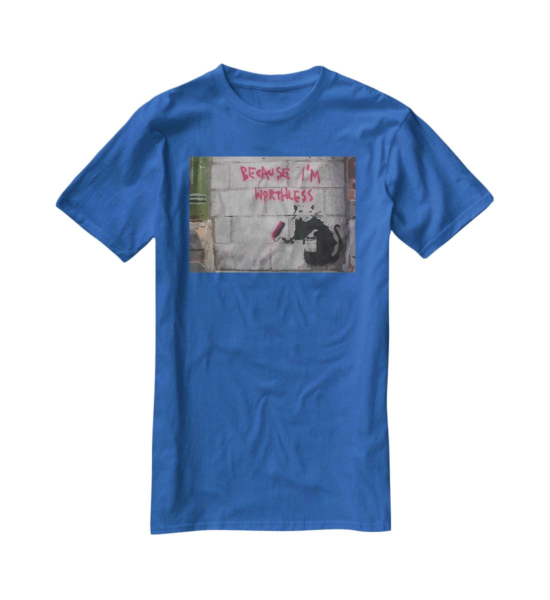 Banksy Worthless Rat T-Shirt - Canvas Art Rocks - 2