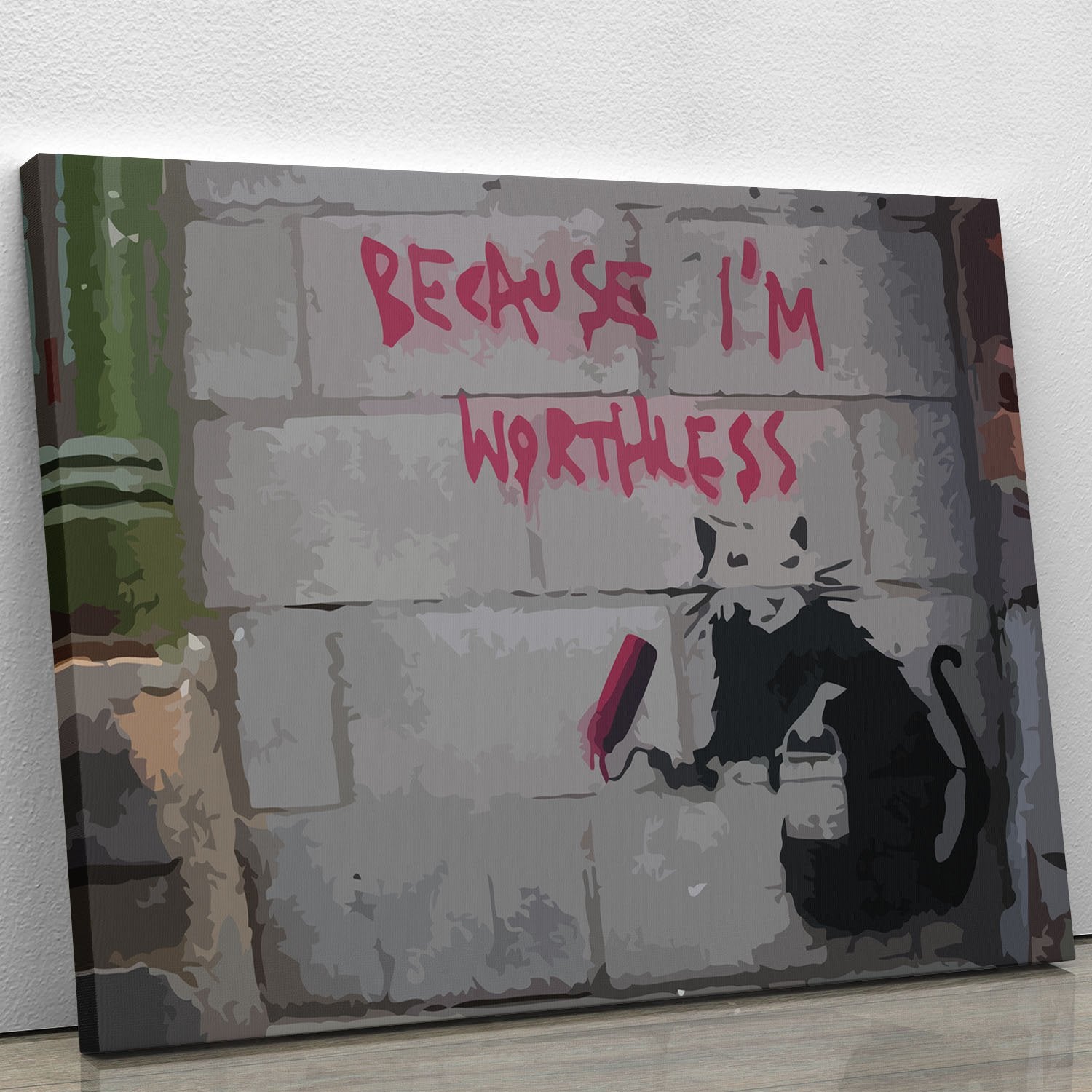 Banksy Worthless Rat Canvas Print or Poster