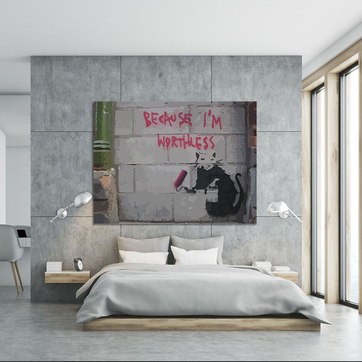 Banksy Worthless Rat Canvas Print or Poster