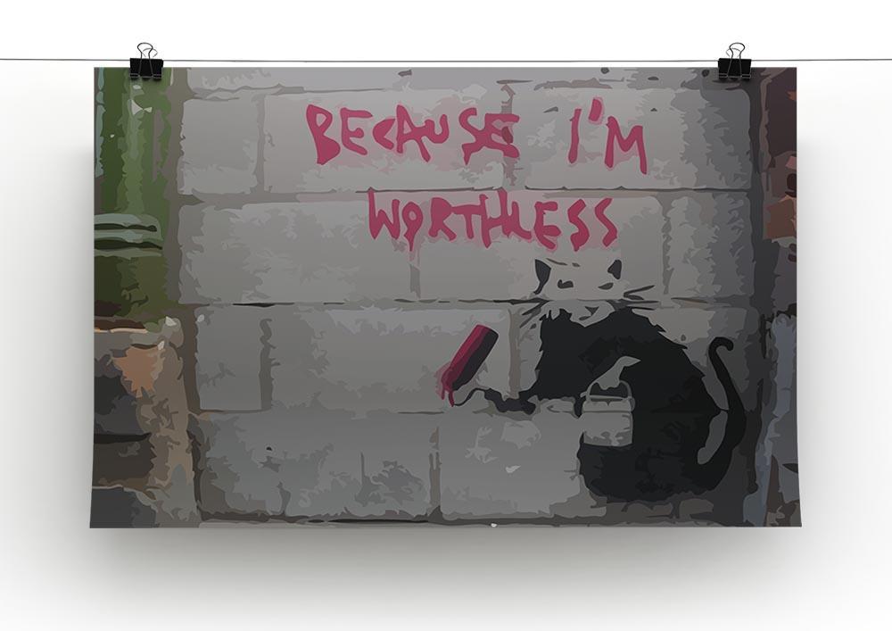 Banksy Worthless Rat Canvas Print or Poster - Canvas Art Rocks - 2
