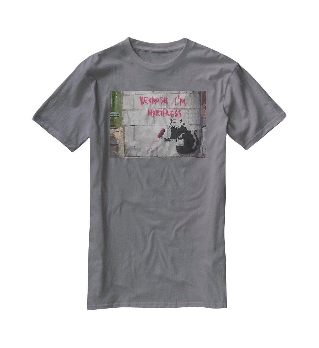 Banksy Worthless Rat T-Shirt - Canvas Art Rocks - 3