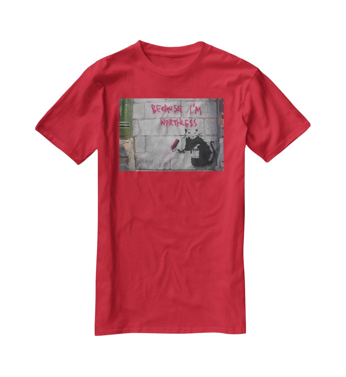 Banksy Worthless Rat T-Shirt - Canvas Art Rocks - 4