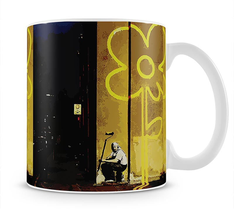 Banksy Yellow Lines Mug - Canvas Art Rocks - 1