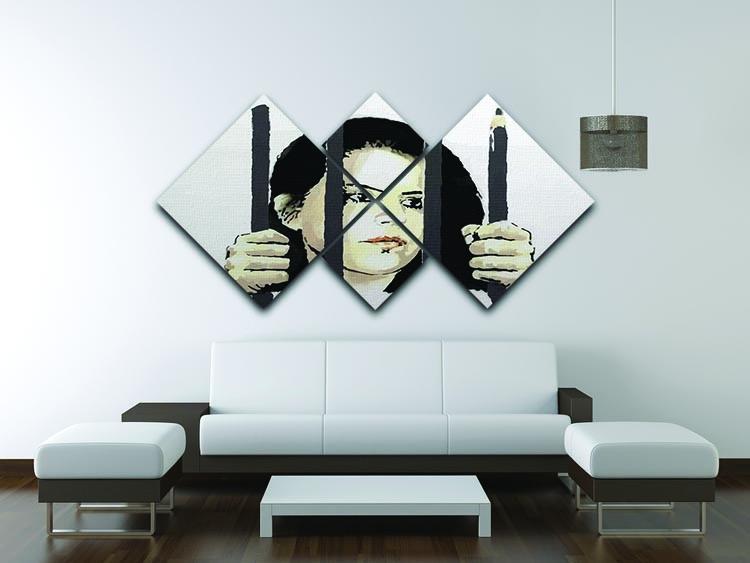Banksy Zehra Dogan New York 4 Square Multi Panel Canvas - Canvas Art Rocks - 3