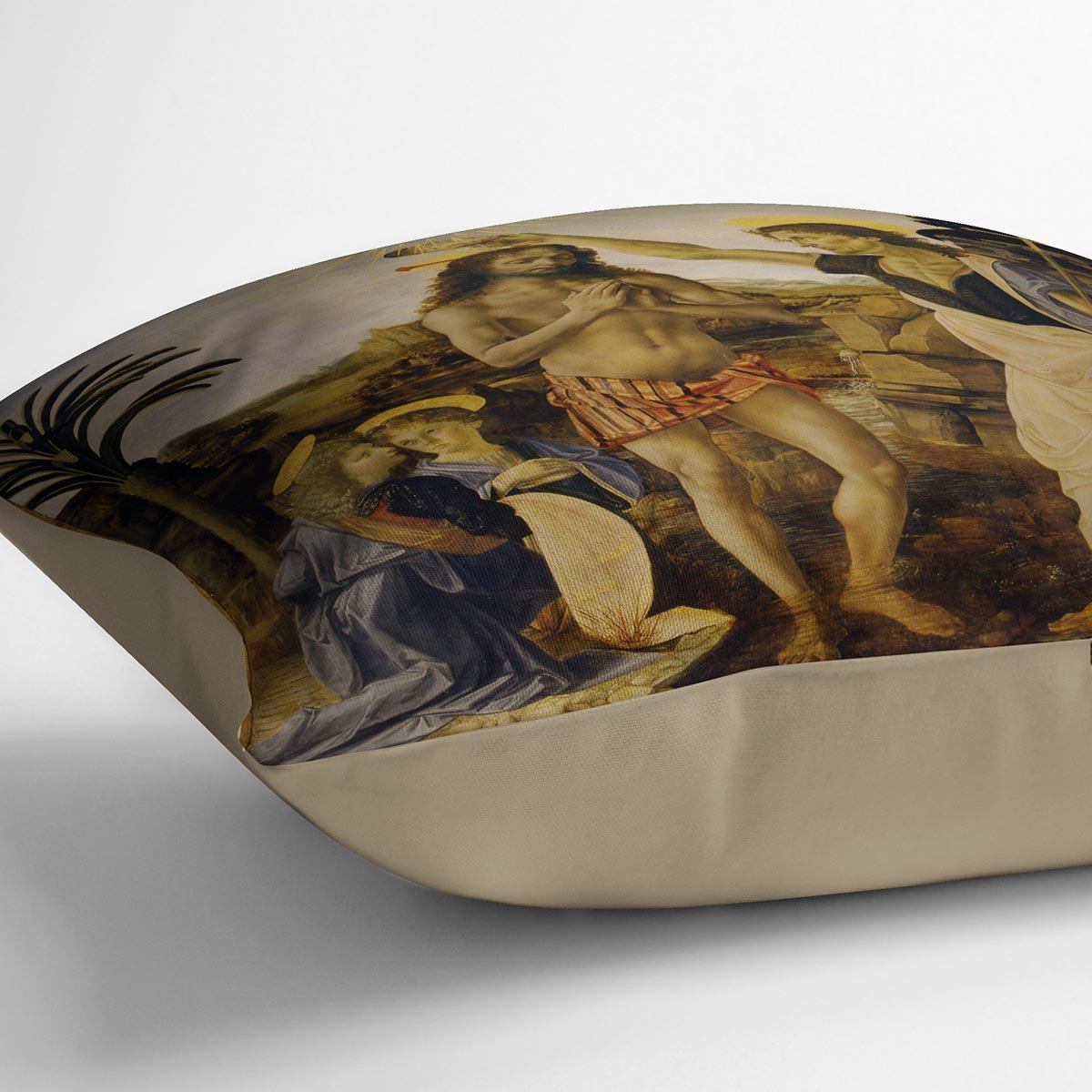 Baptism Of Christ by Da Vinci Throw Pillow