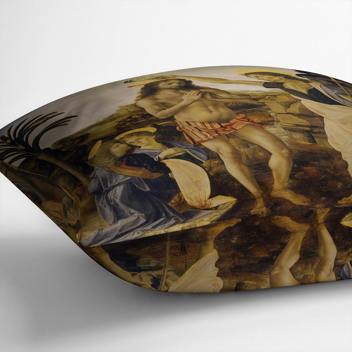 Baptism Of Christ by Da Vinci Throw Pillow