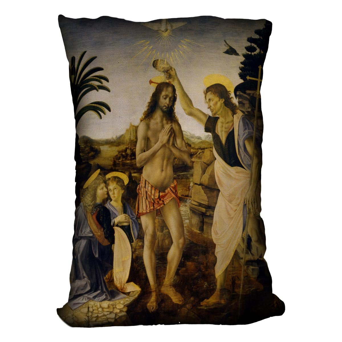 Baptism Of Christ by Da Vinci Throw Pillow