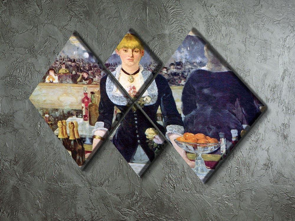 Bar in the Folies-Bergere by Manet 4 Square Multi Panel Canvas - Canvas Art Rocks - 2