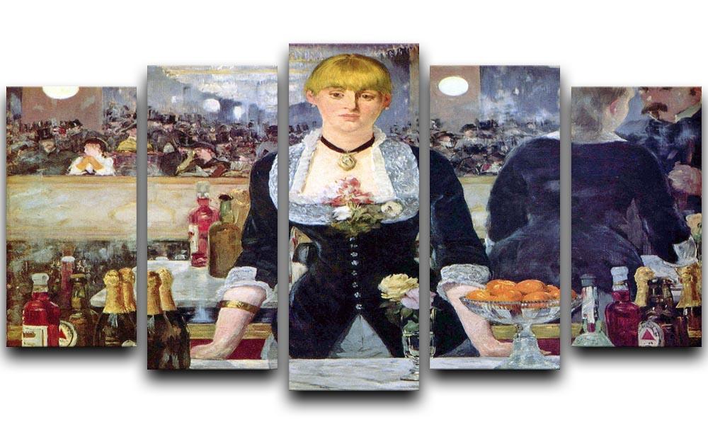 Bar in the Folies-Bergere by Manet 5 Split Panel Canvas  - Canvas Art Rocks - 1