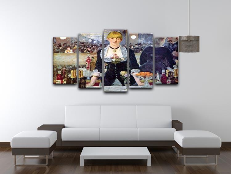 Bar in the Folies-Bergere by Manet 5 Split Panel Canvas - Canvas Art Rocks - 3
