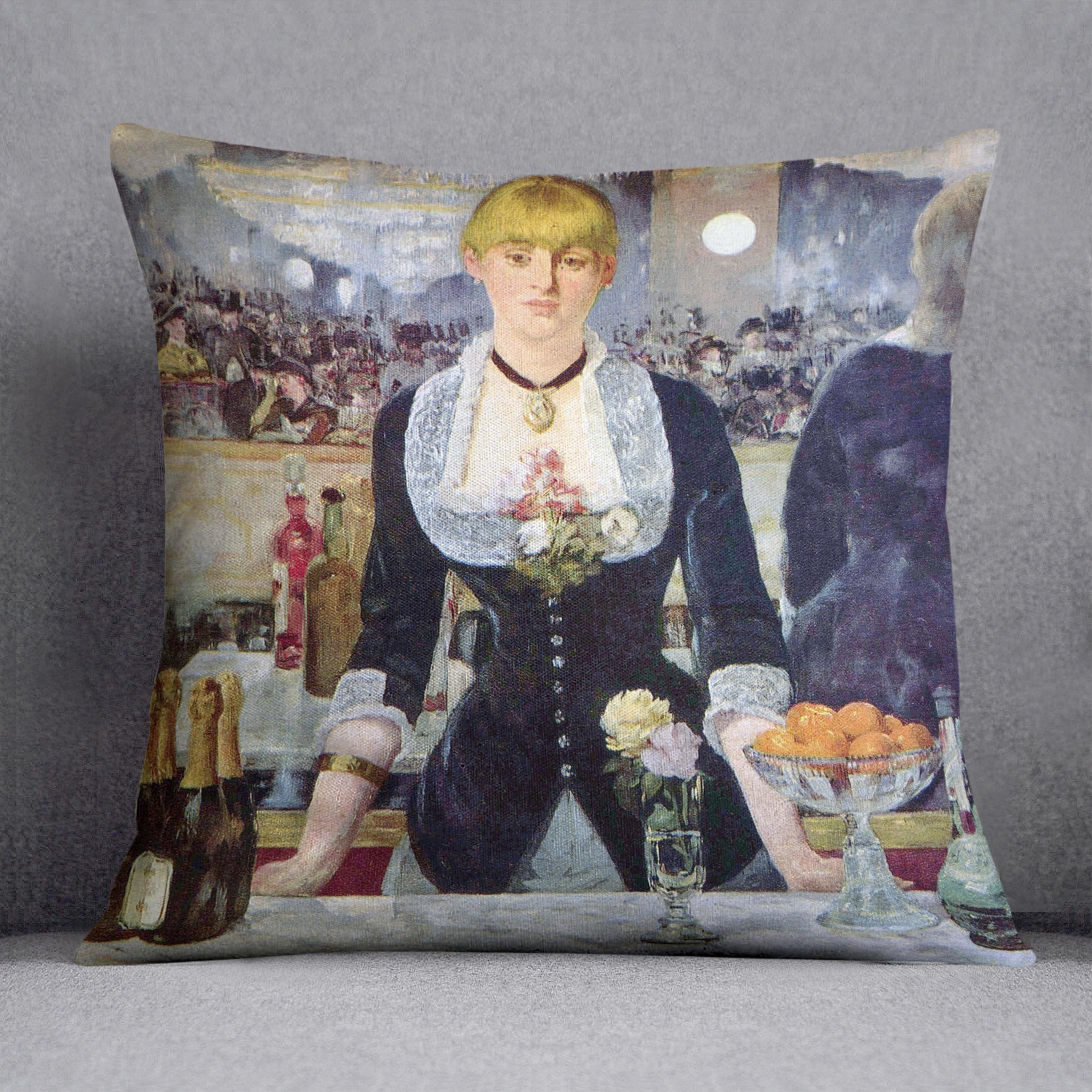 Bar in the Folies-Bergere by Manet Throw Pillow