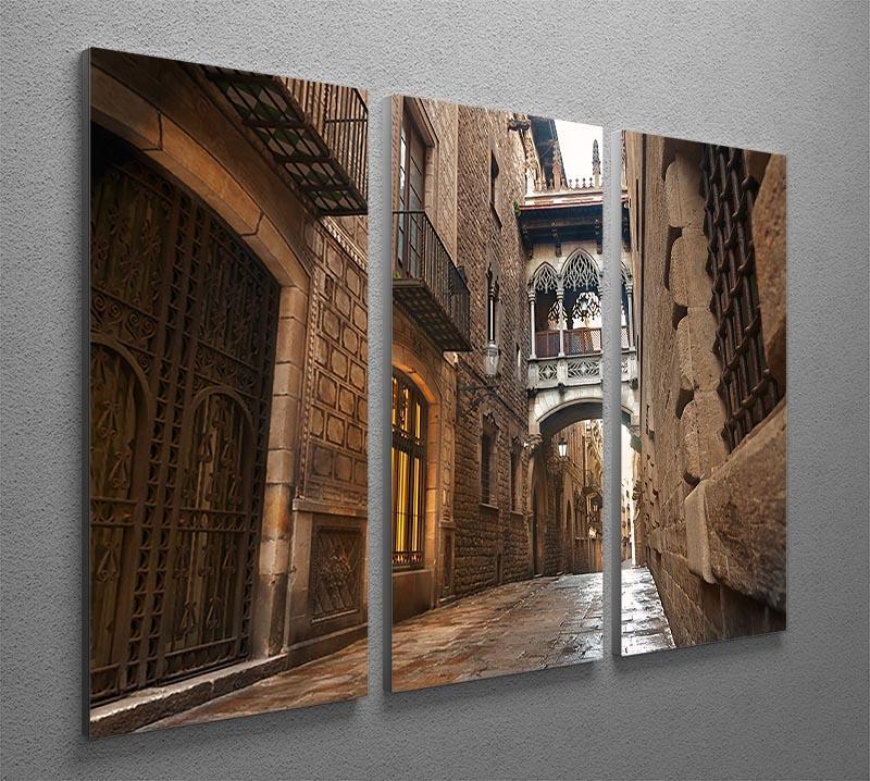 Barcelona Gothic quarter Carrer del Bisbe 3 Split Panel Canvas Print - Canvas Art Rocks - 2