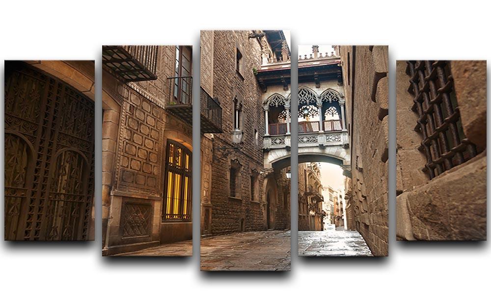 Barcelona Gothic quarter Carrer del Bisbe 5 Split Panel Canvas  - Canvas Art Rocks - 1