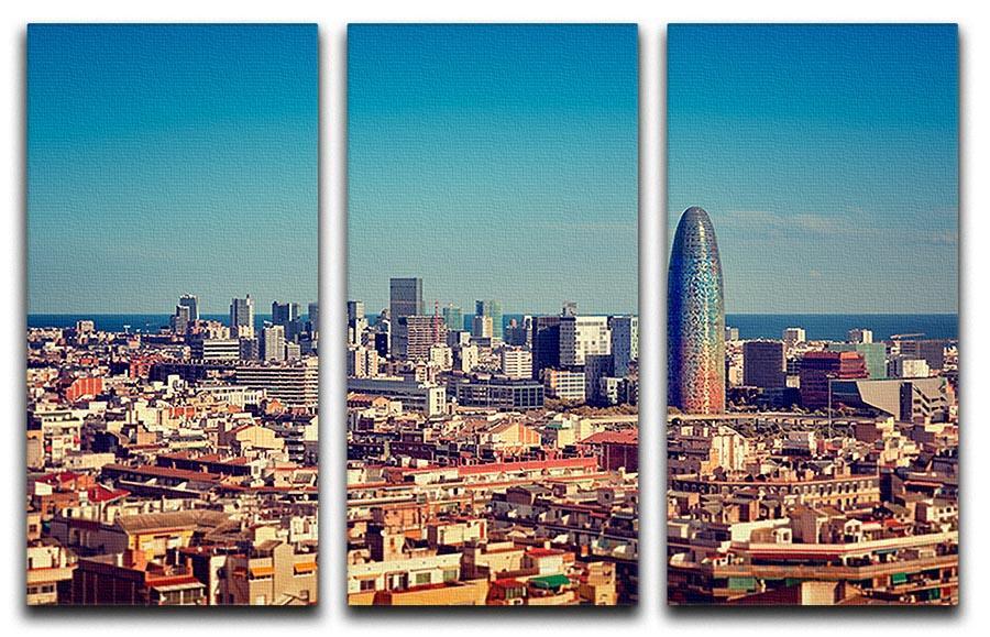 Barcelona skyline with skyscrapers 3 Split Panel Canvas Print - Canvas Art Rocks - 1
