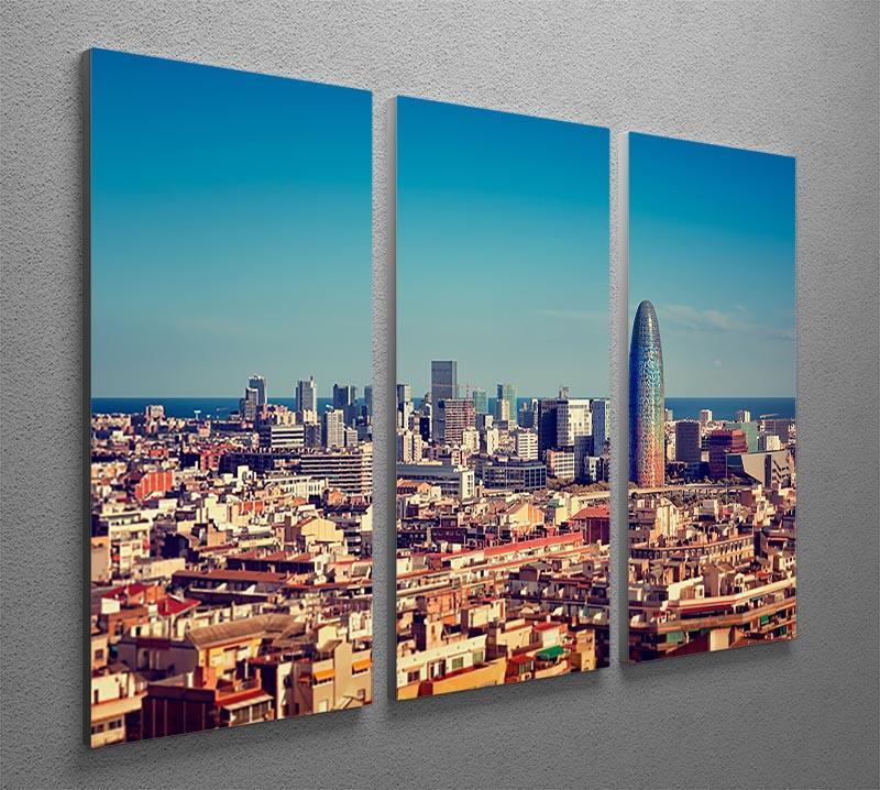 Barcelona skyline with skyscrapers 3 Split Panel Canvas Print - Canvas Art Rocks - 2