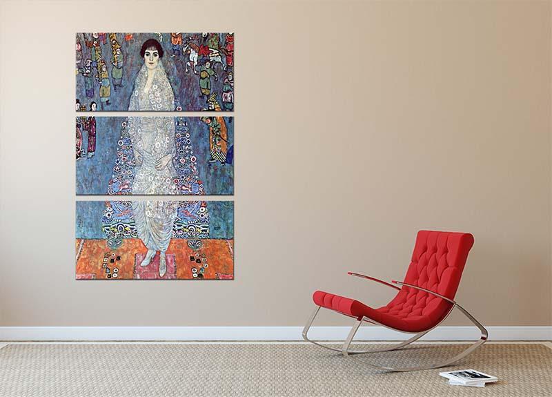 Baroness Elizabeth by Klimt 3 Split Panel Canvas Print - Canvas Art Rocks - 2