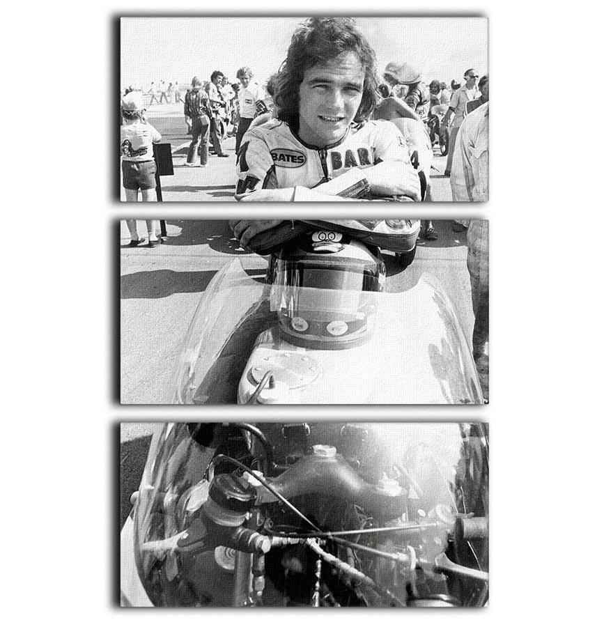 Barry Sheene motorcycle racing champion 3 Split Panel Canvas Print - Canvas Art Rocks - 1