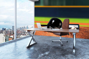 Baseball equipment on base Wall Mural Wallpaper - Canvas Art Rocks - 3