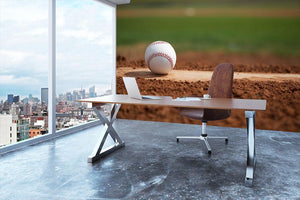 Baseball on the Pitchers Mound Wall Mural Wallpaper - Canvas Art Rocks - 3