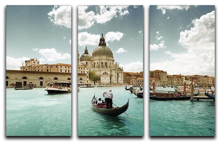 Basilica Santa Maria della Salute sunny day 3 Split Panel Canvas Print - Canvas Art Rocks - 1