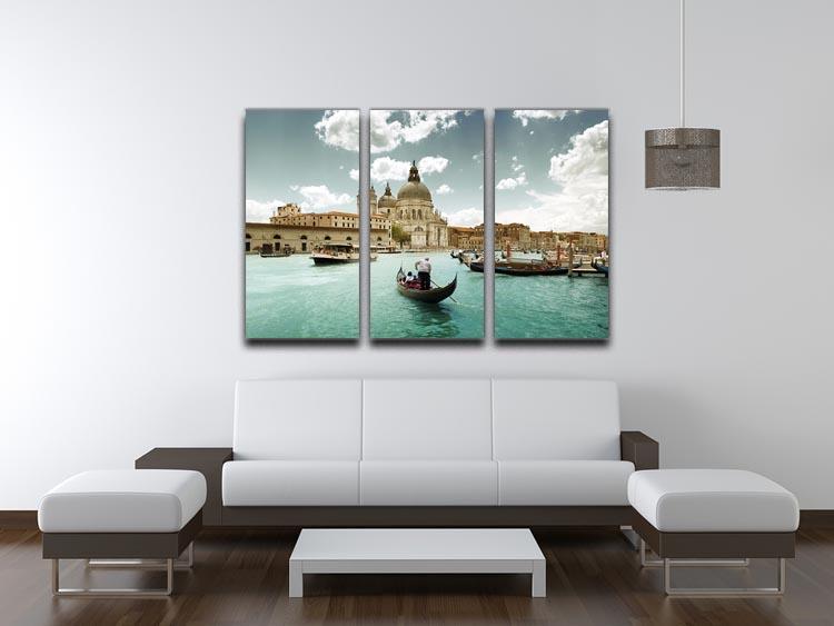 Basilica Santa Maria della Salute sunny day 3 Split Panel Canvas Print - Canvas Art Rocks - 3