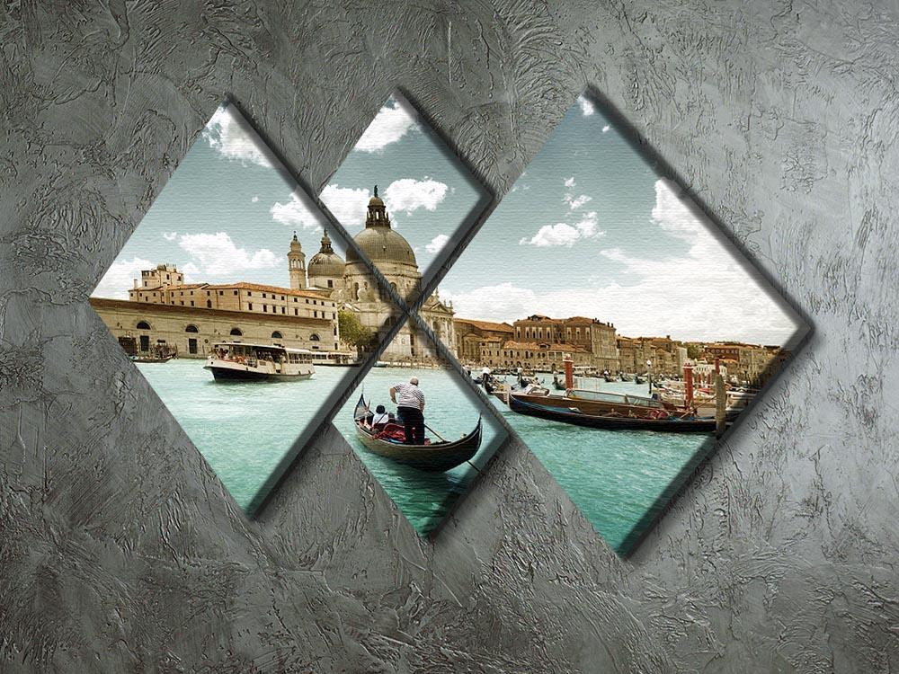 Basilica Santa Maria della Salute sunny day 4 Square Multi Panel Canvas  - Canvas Art Rocks - 2