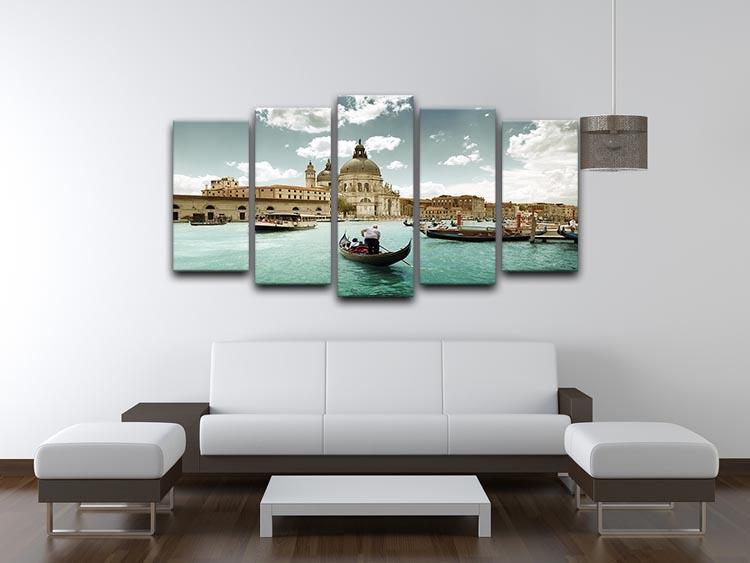Basilica Santa Maria della Salute sunny day 5 Split Panel Canvas  - Canvas Art Rocks - 3