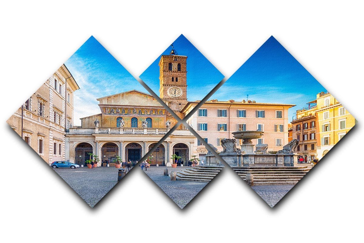 Basilica of Saint Mary in Rome 4 Square Multi Panel Canvas  - Canvas Art Rocks - 1