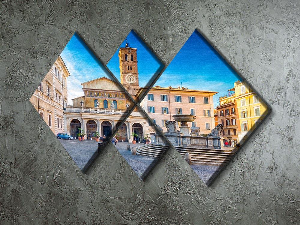 Basilica of Saint Mary in Rome 4 Square Multi Panel Canvas  - Canvas Art Rocks - 2