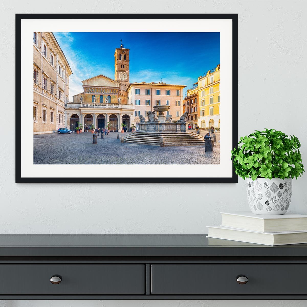 Basilica of Saint Mary in Rome Framed Print - Canvas Art Rocks - 1