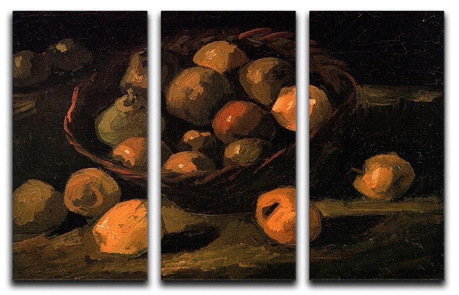 Basket of Apples by Van Gogh 3 Split Panel Canvas Print - Canvas Art Rocks - 4