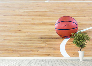 Basketball ball in the gym Wall Mural Wallpaper - Canvas Art Rocks - 4