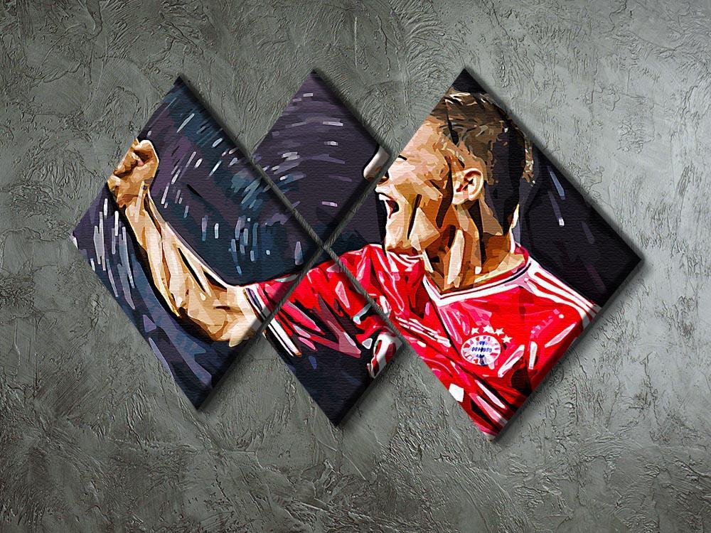 Bastian Schweinsteiger 4 Square Multi Panel Canvas - Canvas Art Rocks - 2
