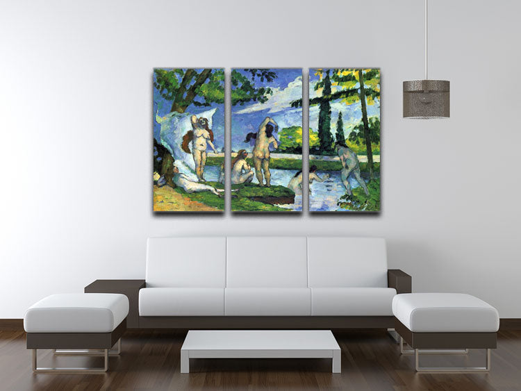 Bathers 4 by Cezanne 3 Split Panel Canvas Print - Canvas Art Rocks - 3