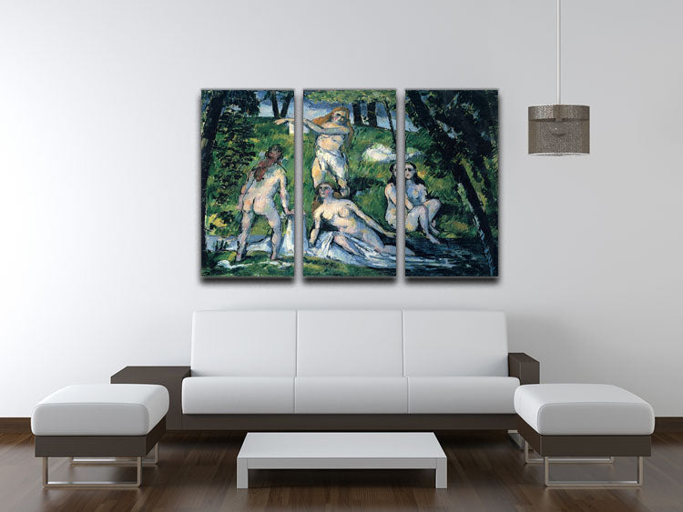 Bathers by Cezanne 3 Split Panel Canvas Print - Canvas Art Rocks - 3