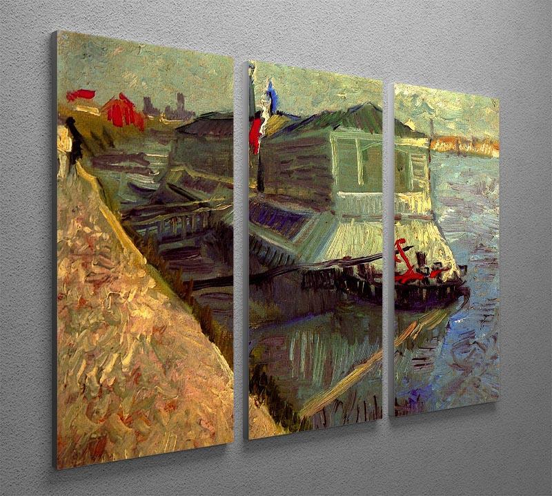 Bathing Float on the Seine at Asniere by Van Gogh 3 Split Panel Canvas Print - Canvas Art Rocks - 4