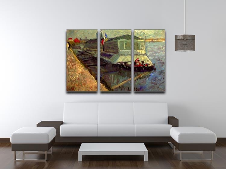Bathing Float on the Seine at Asniere by Van Gogh 3 Split Panel Canvas Print - Canvas Art Rocks - 4